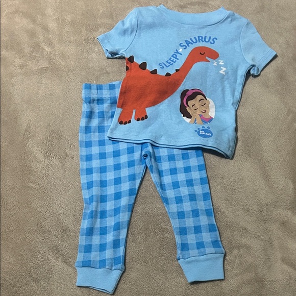 Ms. Rachel Other - Light Blue 'Sleepy-Saurus' Kids Pajama Set